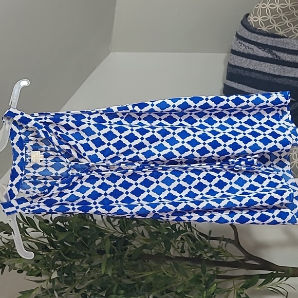 MudPie Blue and White Tank with Tassels - Picture 1 of 4